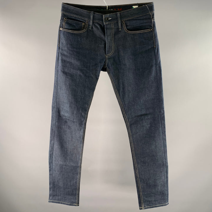 DENHAM Size 34 Blue Cotton Selvedge Casual Pants