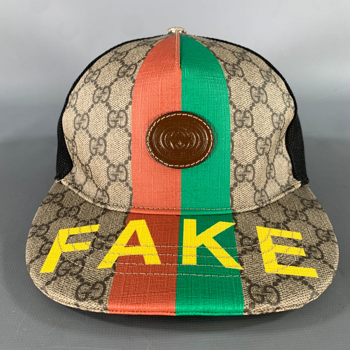 GUCCI Tan Black Monogram Polyester Blend Hats