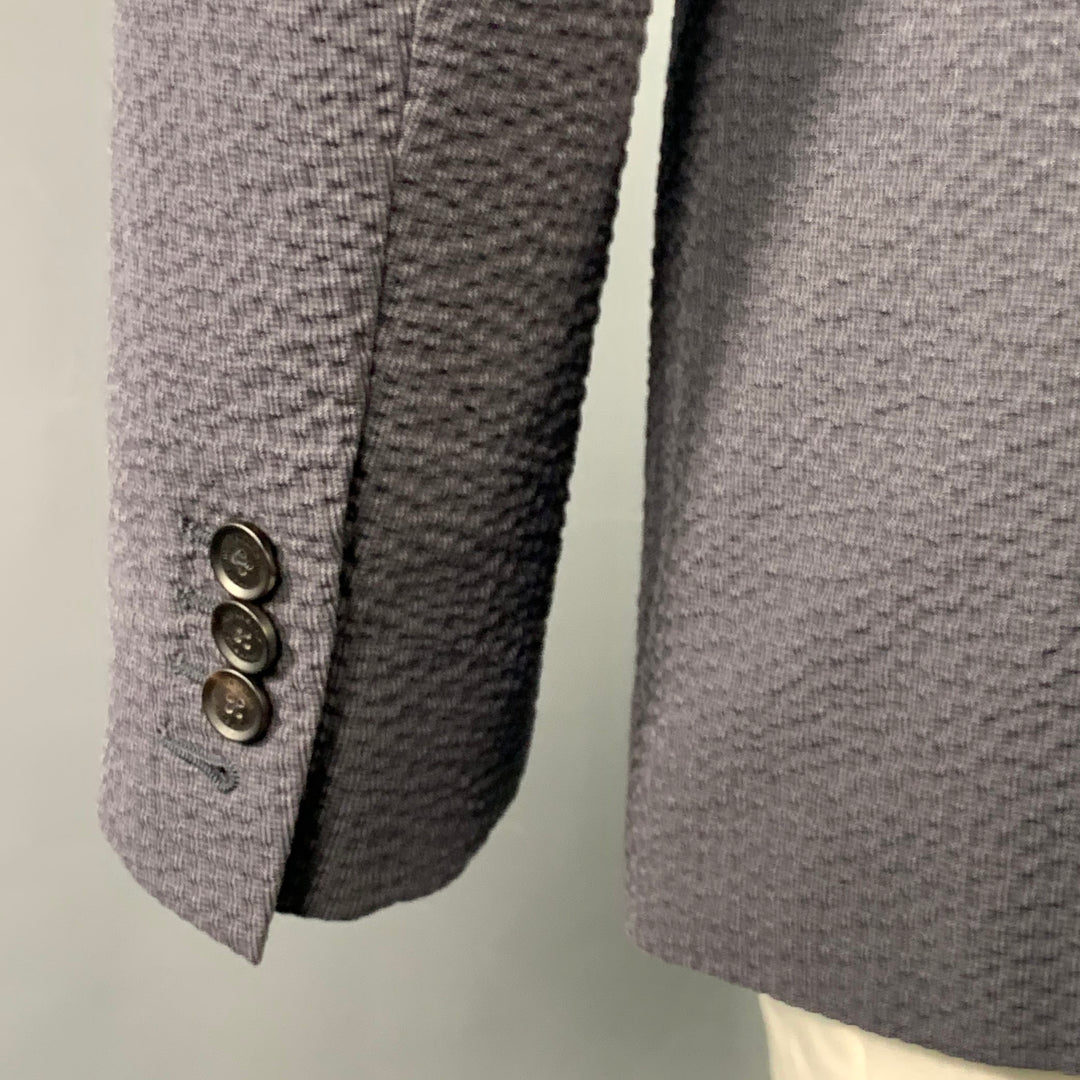 BURBERRY PRORSUM Size 42 Slate Grey Seersucker Cotton Notch Lapel Sport Coat