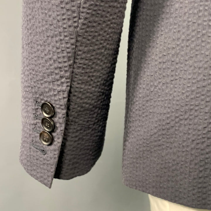 BURBERRY PRORSUM Size 42 Slate Grey Seersucker Cotton Notch Lapel Sport Coat