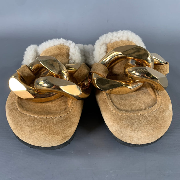 JW ANDERSON Size 6 Tan Gold Suede Mules Flats