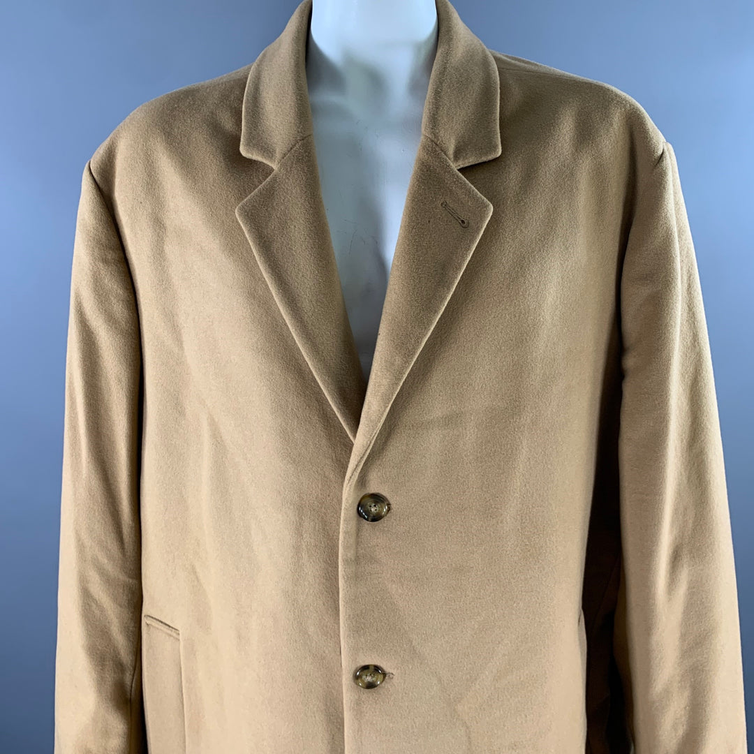 MICHAEL KORS Size XXXL Camel Wool Blend Notch Lapel Coat