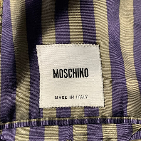 MOSCHINO Size 36 Tan Orange Glen Check Wool Elastane Sport Coat