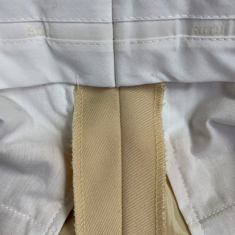 AMI by ALEXANDRE MATTIUSSI Size 34 Cream Twill Virgin Wool Straight Dress Pants