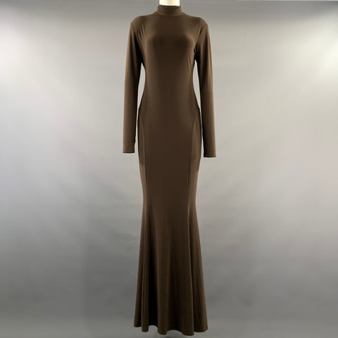 NORMA KAMALI Size M Brown Polyester Spandex Maxi Long Dress – Sui Generis Designer Consignment