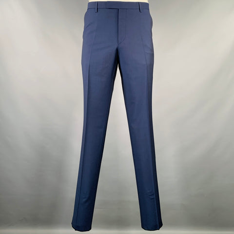 SAND Size 42 Navy Wool Mohair Single Breasted Suit