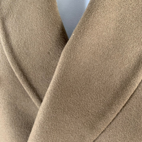 PAUL SMITH Size 40 Taupe Wool Cashmere Peak Lapel Coat