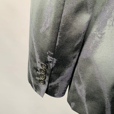 ALEXANDER MCQUEEN Size 48 Black Jacquard Viscose Blend Sport Coat