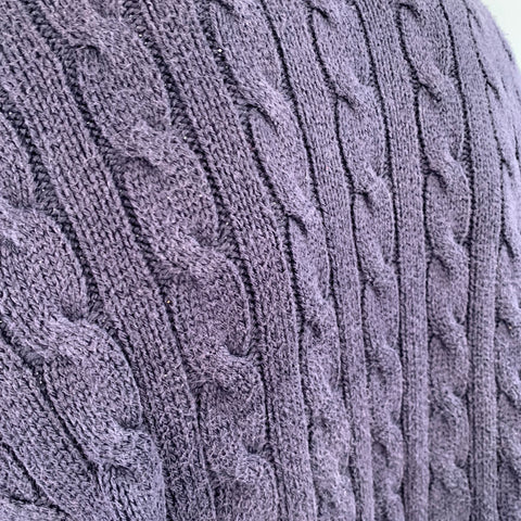 POLO by RALPH LAUREN Size XL Navy Cable Knit Pima Cotton Half Placket Sweater
