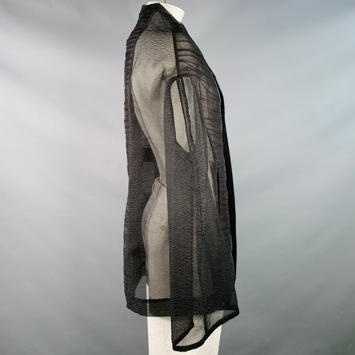 RICK OWENS SS18 DIRT Black Mixed Fabrics Patchwork Organza Snaps Cape