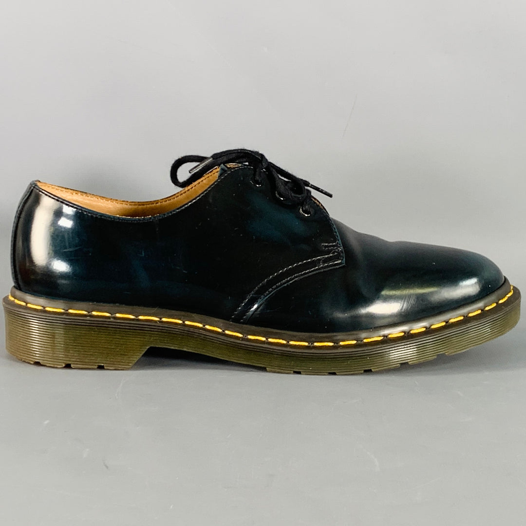 DOC MARTENS x COMME des GARCONS Size 10 Navy Patent Leather Derby Lace-Up Shoes