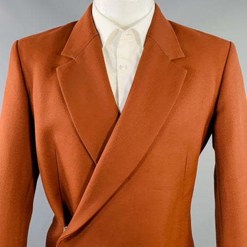 EGONLAB Size 40 Rust Brown Wool Hook Eye Notch Lapel Sport Coat