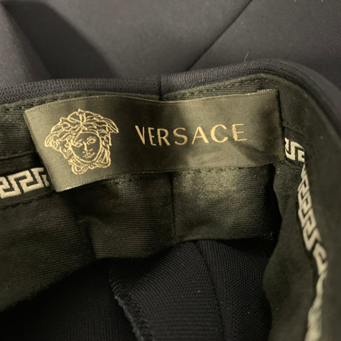 VERSACE Size 4 Navy Viscose Blend Tapered Dress Pants