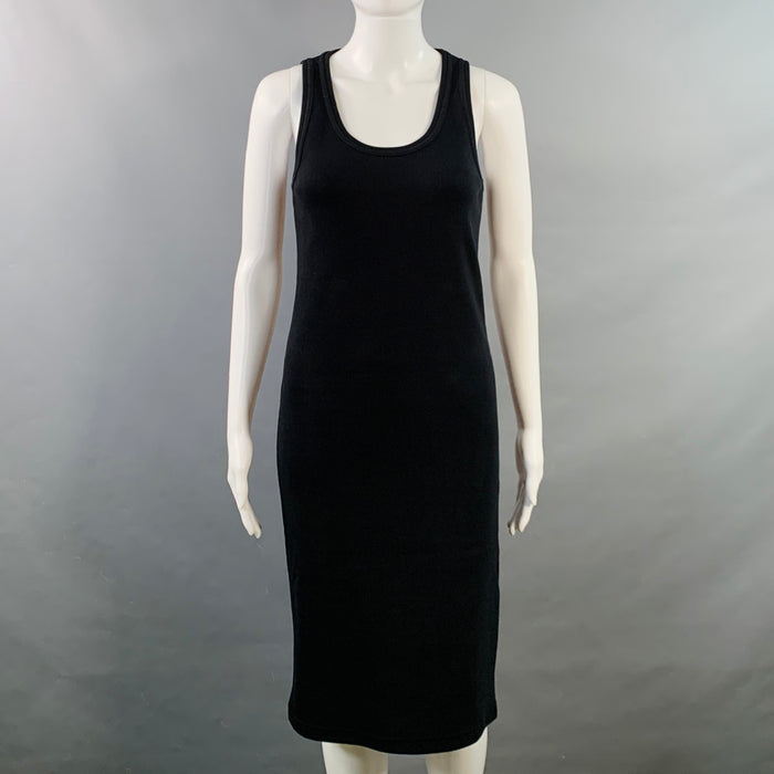 BOTTEGA VENETA Size S Black Cotton Blend Ribbed Tank Dress