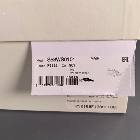 MAISON MARGIELA Size 7.5 White Multi Color Leather Sneakers