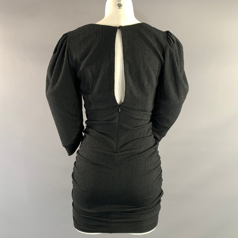 BA&SH Size S Black Polyester Blend Ruched Knee Length Cocktail Dress