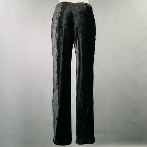 PHILOSOPHY Size 4 Black Velvet Wide Leg Casual Pants