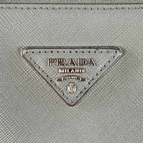 Sac à main Prada Galleria en cuir Saffiano gris à poignées
