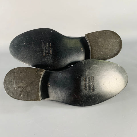 GIORGIO ARMANI Size 7 Black Leather Derby Lace-Up Shoes