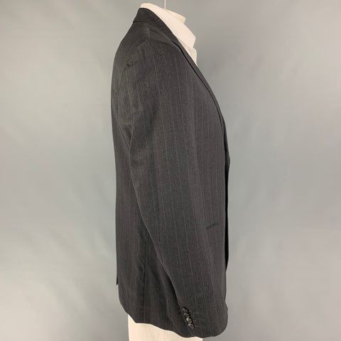 DOLCE &amp; GABBANA Talla 44 Abrigo deportivo de lana virgen a rayas color carbón