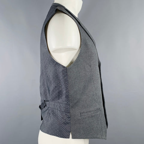 DOLCE & GABBANA Size 40 Grey Dots Cotton Blend Double Breasted Vest