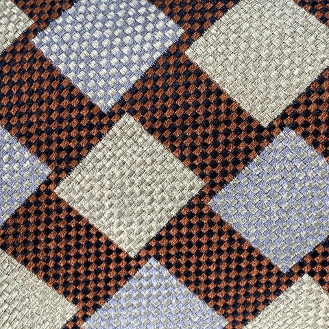 ERMENEGILDO ZEGNA Brown Grey Squares Silk Tie