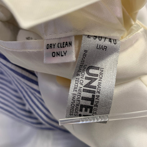 NEIMAN MARCUS Size 40 Blue White Stripe Seersucker Notch Lapel Suit