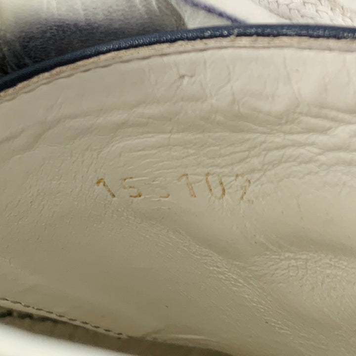 GUCCI Size 11 Guccissima Navy Embossed Leather Sneakers