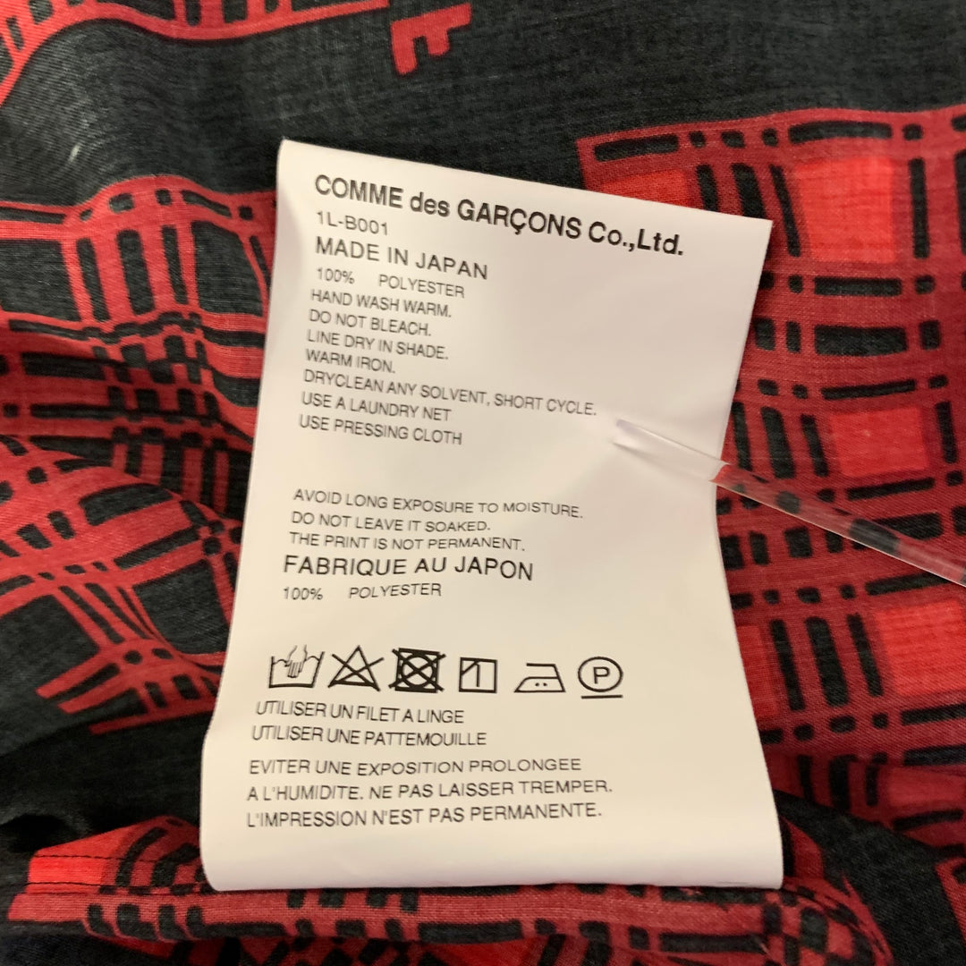 COMME des GARCONS Size S Red Black Polyester Plaid Blouse
