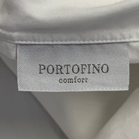Chemise de smoking à manches longues avec poignets mousquetaires en coton texturé blanc ERMENEGILDO ZEGNA Taille XL