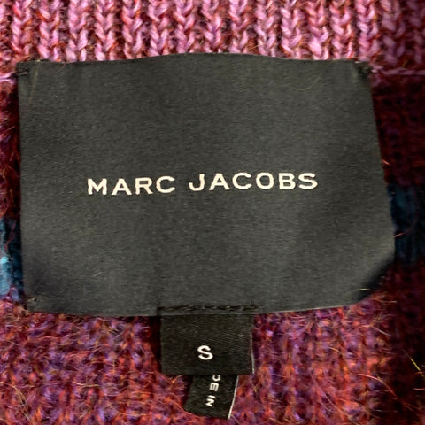 MARC JACOBS Size S Multi Color Wool Blend Patchwork Crew Neck Sweater