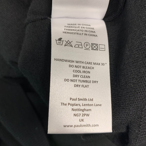 PAUL SMITH Talla M Jersey de punto de lana merino con media cremallera en negro