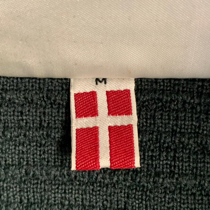 S.N.S HERNING Size M Green Waffle Knit Virgin Wool Buttoned Jacket