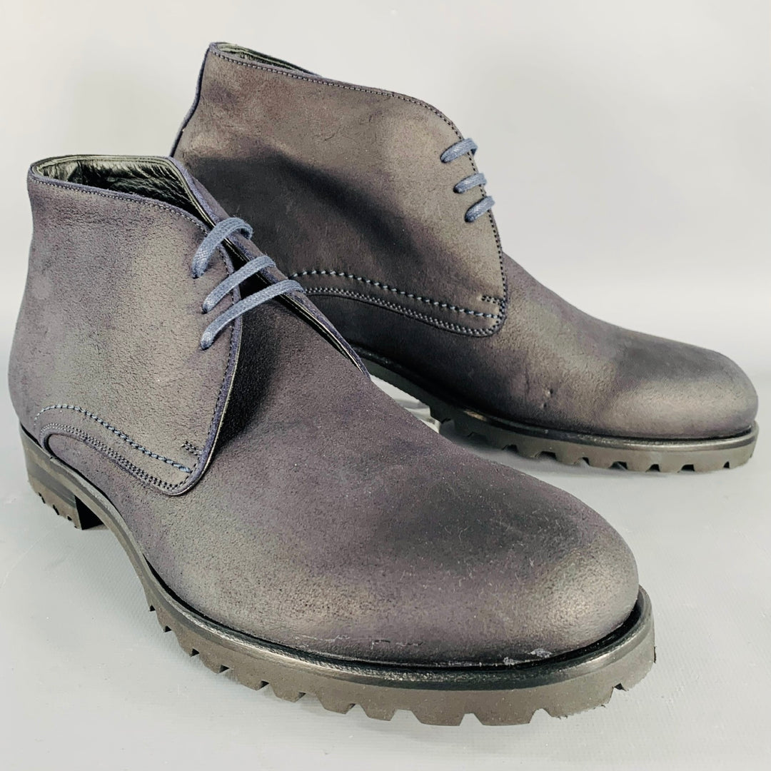 HARRYS OF LONDON Size 8 Griffen Black Nubuck Leather Lace-Up Boots HARRYS OF LONDON Size 8 Griffen Black Nubuck Leather Lace-Up  main image 3