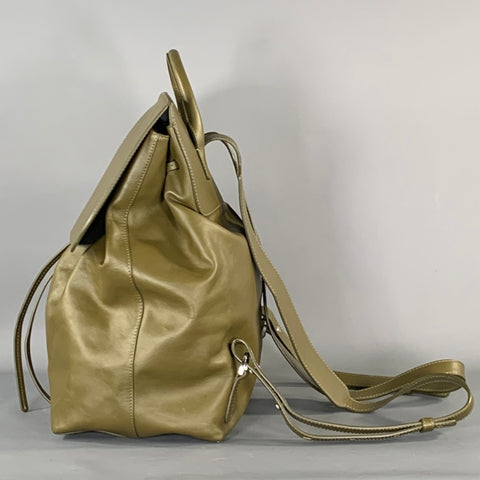 MANSUR GAVRIEL Olive Contrast Stitch Leather Backpack Bags