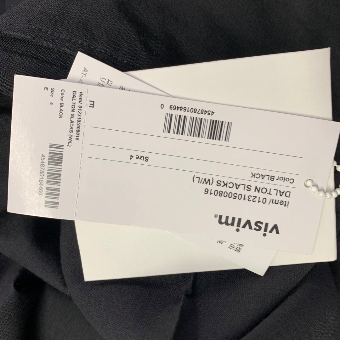 VISVIM Size L Dalton Slacks Black Wool Linen Tapered Zip Fly Dress Pants