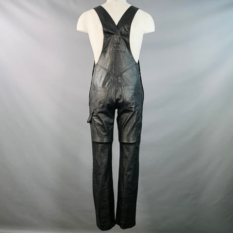 RUBIO LEATHER Vintage Size S Black Leather Overalls