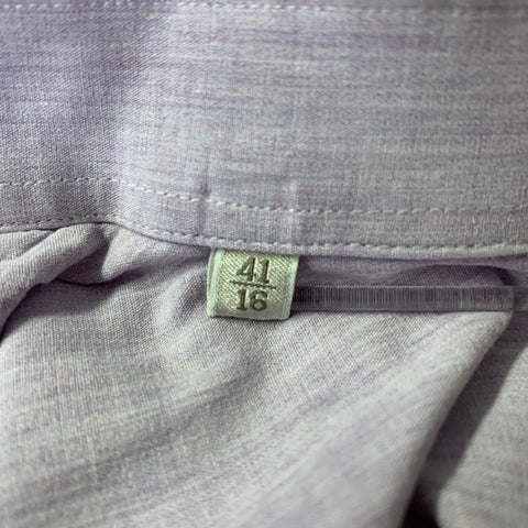 ERMENEGILDO ZEGNA Size XL Purple Lilac Heather Cotton Long Sleeve Shirt