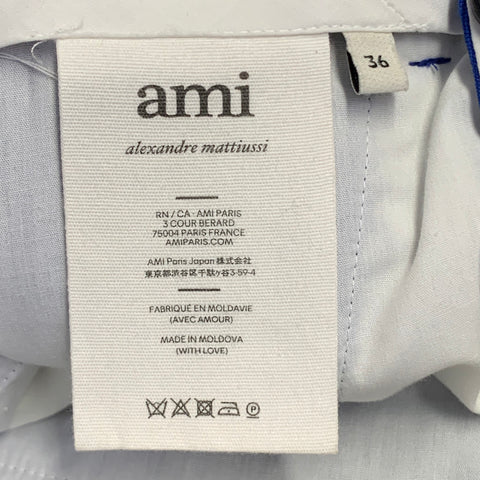 AMI by ALEXANDRE MATTIUSSI Size 28 Royal Blue Wool Twill Button Fly Dress Pants