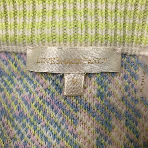 LOVE SHACK FANCY Size XS White & Multi-Color Nylon Blend Plaid A-Line Mini Skirt