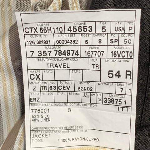ERMENEGILDO ZEGNA Veste sport en twill de soie et lin marron taille 44 Regular