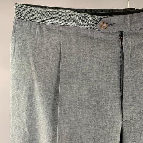 MAISON MARGIELA Size 36 Grey Heather Wool Button Fly Dress Pants