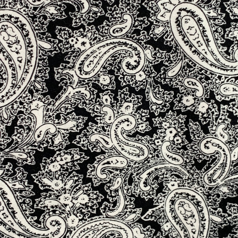 BEN SHERMAN Size L Black White Paisley Spread Collar Long Sleeve Shirt