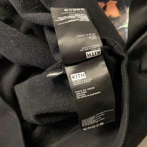 KITH Size L Black Graphic Cotton Hooded Sweatshirt