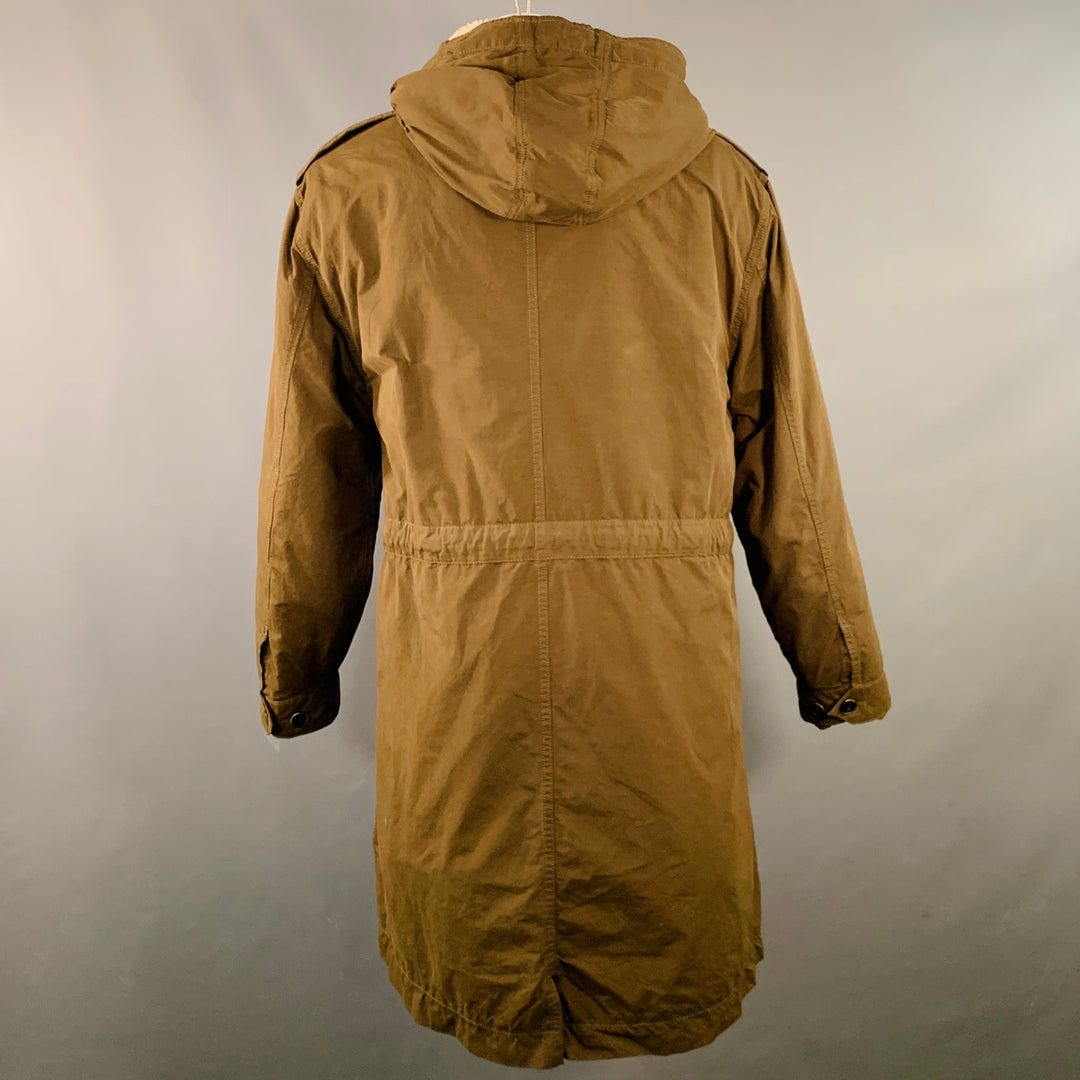JOHN VARVATOS STAR USA Size M Brown Cotton Blend Hooded Coat
