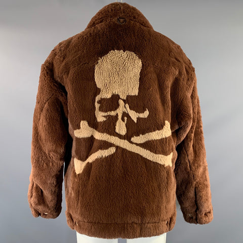 MASTERMIND JAPAN Size S Brown Textured Polyester Trucker Jacket