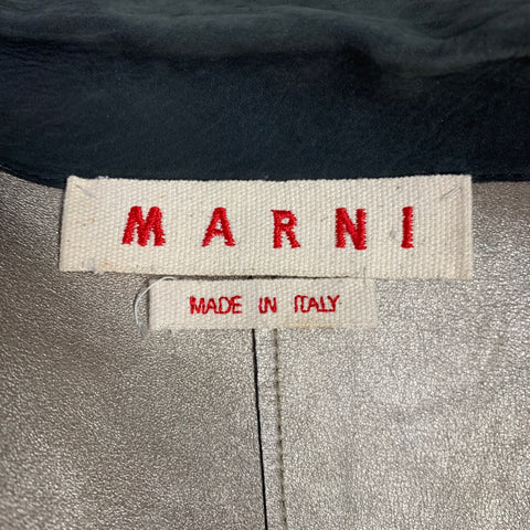 MARNI Size 4 Grey Charcoal Suede Cropped Jacket