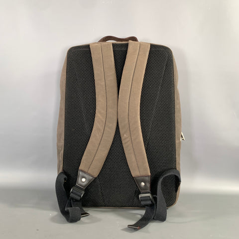 JACK SPADE Grey Gunmetal Shimmer Waxed Cotton Backpack bag