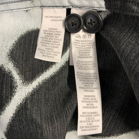 PAUL SMITH Size S Black White Print Viscose Patch Pockets Jacket