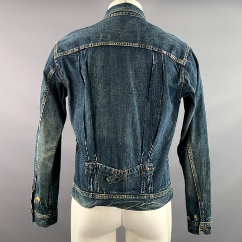 DENIM & SUPPLY RALPH LAUREN Size M Navy Heather Cotton Pointed Collar Jacket